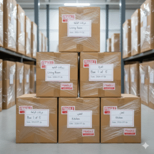 تخزين مؤقت للأثاث في الرياض مع خدمة التغليف الآمن